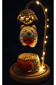Resim EFELA DÜNYASI Amigurumi-Uçan Ayıcık Ahşap Fanuslu 