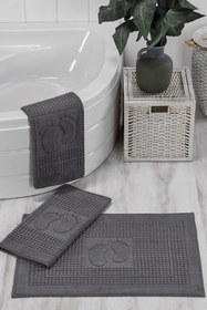 Resim ELART Lina Ayak Havlusu (50x70 cm) Antrasit - Antrasit 