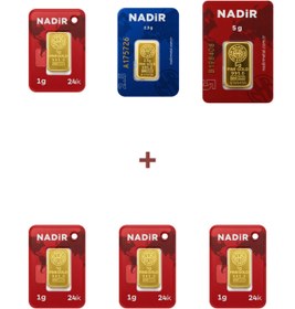 Resim Nadir Gold 24 Ayar 11,5 Gram Külçe Altın (1 Adet 5 Gram Külçe Altın + 1 Adet 2,5 Gram Külçe Altın + 