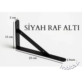 Resim Beasym Raf Altı Dekoratif Raf Tutucu Ayak Ferforje Siyah 15X23 cm 2 Adet 