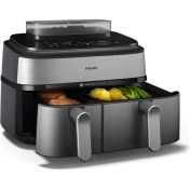Resim Phılıps NA555/00 5000 Serisi Çift Hazneli Airfryer+Mutfak Tartısı Hediye 