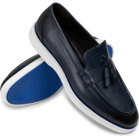 Resim Deery Deri Mavi Erkek Loafer Ayakkabı - 01958Mmvıc01 