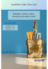Resim Kalemlik Masa Kalemliği Organizer Kalemlik Altın Renk Model 80 Çok Renkli 