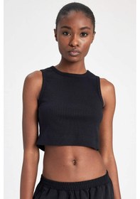 Resim DeFactoFit Slim Fit Dar Kesim Bisiklet Yaka Ribana Basic Düz Sporcu Atlet Z6573AZ24SPBK81 