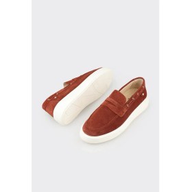 Resim Elle Nar Deri Erkek Günlük Loafer 