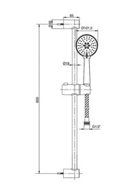 Resim Eca Niobe Sürgülü Duş Takımı, 3 Fonksiyonlu, Krom, 102146070 Gri 
