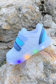 Resim Vicco Beyaz - Sun Işıklı Kız Çocuk Pudra Sneaker 