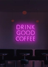 Resim Drınk Good Coffee Yazılı Neon Tabela Pembe 