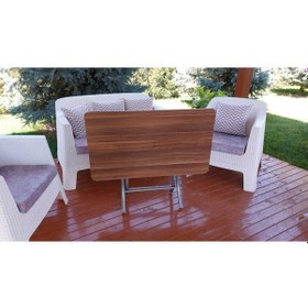 Resim Dekoratif Katlanır Masa Bahçe Ve Çalışma Masası 60 110 Mermer Desen Diğer 