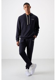 Resim Tommy Life Lacivert Pamuklu Kalın Yumuşak Dokulu Comfort Fit Nakışlı Erkek Eşofman Takım - 85255 Lacivert 