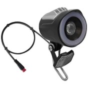 Resim Elektrikli Bisiklet İçin Korna Aksesuarlı Led Far Siyah 