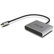 Resim Inca Type-C HUB X4 Çift HDMI 4K 30 Hz + USB 2.0+PD Alüminyum Çevirici Kasa Inca