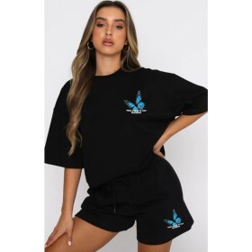 Resim Trendypassion Kelebek Tasarım Spor Şort Takım 