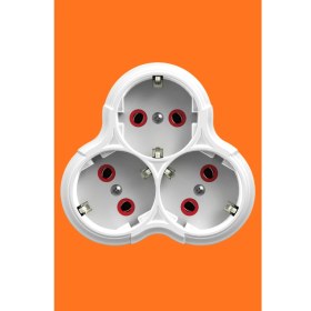 Resim Rever 3’lü Priz Topraklı 3lü Papatya Golyat Priz, 3x Çoklu Priz 