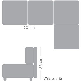 Resim Gaga Mobilya Loriket Köşe Takimi Siyah 