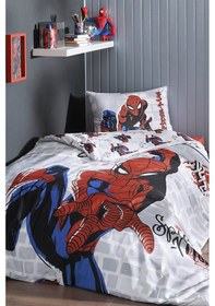 Resim Özdilek Spiderman Super Hero Tek Kişilik Disney Lisanslı Lastikli Fitted Çarşaf Çocuk Nevresim Takım 