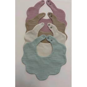 Resim Zola Collection 8 Katlı %100 pamuklu müslin mama önlüğü Soft Renkli 4 adet /Pamuklu /Yumuşak Dokulu/ Müslin Mama Salya önlüğü/Ağız Bezi. 