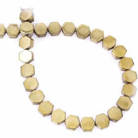 Resim Uçar Doğaltaş Hematit Doğal Taş Antik Sarı Altıgen Kesim 8x5mm Dizi 