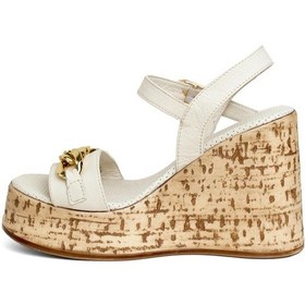 Resim Mammamia D24ys-1415 Kadın Dolgu Topuk Sandalet Kemik-kemik Kemik 