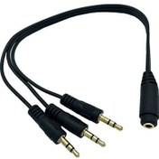 Resim Ses sistemi kablosu 3 erkek 1 dişi 3,5mm stereo kablo 