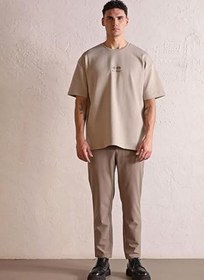Resim Taş Erkek Oversize Yazı Baskılı T-Shirt GU25MFW03008 