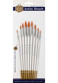 Resim Supertrend Sentetik Yuvarlak Uçlu Fırça Seti 9'lu 