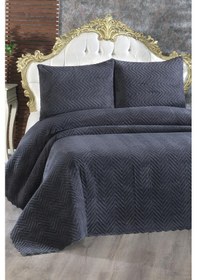 Resim Ultrasonik Welsoft Çift Kişilik Yatak Örtüsü 230x250 Antrasit Antrasit 