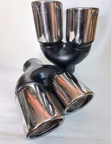 Resim 76 Mm Çiftli İçi Dolu Sağ/sol Takım Krom Egzoz Eksoz Ucu 