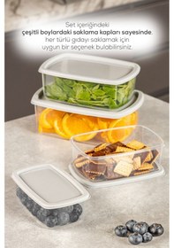 Resim Vienev 4lü Hava Geçirmez Saklama Kabı Seti Gri 1x 250-500-750-1200 Ml Gri 