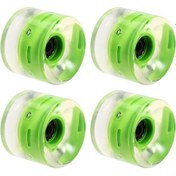 Resim Xindoker 4 Adet Yeşil Kaykay Tekerleği - Pu Malzeme 58x4.5 Mm - Manyetik Çekirdekli 