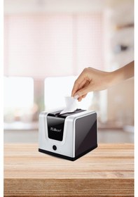 Resim Flora Modern Peçetelik, Dekoratif Peçete Dispenseri Ve Düzenleyicisi F290 Beyaz 