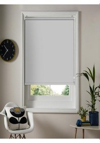 Resim Düz Stor Perde Açık Gri Modern Güneşlik Stor Perde Açık Gri 