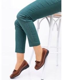 Resim Frida Kadın Tam Ortopedik Topuk Jelli Taba Günlük Kurdele Detaylı Anne Ayakkabısı 41-42-43 Numara Taba 