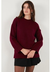 Resim Lela Regular Fit Bisiklet Yaka Basic 2'Li Paket Triko Bayan Kazak 4616213S2 Bebe Mavi-Bordo 