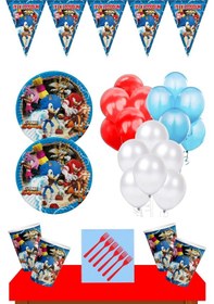 Resim Sonic Boom Parti Malzemeleri 24 Kişilik Sonic Boom Doğum Günü Süs N11.10808 
