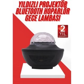 Resim Senka Mey Ithalat® Masa ve Gece Lambası Renkli Projektör Işıklı Disko Topu Bluetooth Hoparlör 