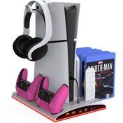 Resim Hobimtek PS5 için Soğutucu Organizatör PS5 Slim ve Tüm PS5 Modeller ile Uyumlu RGB Soğutma ve Şarj Ünitesi 
