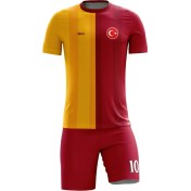 Resim Futbol Forması Sarı & Kırmızı Model - Kişiye Özel Isim ve Numara Yazılabilir Dijital Baskı Tasarım 