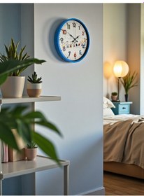 Resim Büro Ev Ofis Duvar Saati İçin 36cm Mavi Çocuk Odası Mekanizma Diğer 
