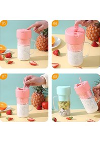 Resim Taşınabilir Şarjlı Mini Blender Usb Şarjlı, Kolay Kullanım Ve Güçlü Karıştırma Pembe 