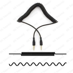 Resim 3.5Mm Stereo Spiral Tasarım Araç Içi Aux Ses Aktarım Kablosu 