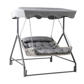 Resim Capri Swing Capri Bed Rattan Bahçe Salıncağı | Balkon Salıncağı - Cappuccino 