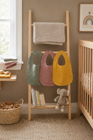 Resim Aluve 3 Katmanlı Sıvı Geçirmez Müslin Mama Önlüğü Seti ( Doğum günü, Babyshower hediyesi )- 3'lü Umut Koleksiyonu Set 1 