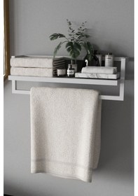 Resim Aju Havluluk Banyo Rafı Havlu Askısı Şal Aksesuar Bakım Ürünleri Banyo Mutfak Düzenleyicii Beyaz 