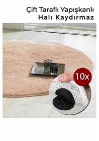 Resim 10 Adet Sabit Cırt Halı Kaydırmaz Çift Taraflı Bant Bağlayıcı Manyetik Bant Beyaz Renk 