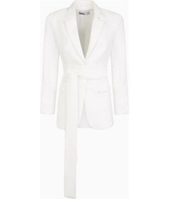 Resim United Colors Of Benetton Because Of Alice Classic Blazer With Belt Klasik Blazer Kadın Ceket Beyaz 