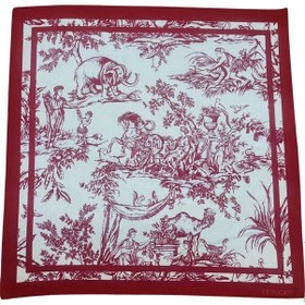 Resim Vintage Desenli Fular Estascarf Renkli 