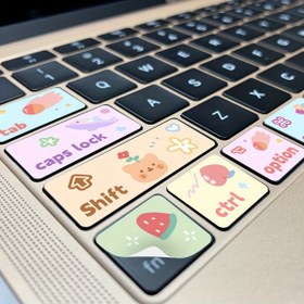 Resim MacBook Air M1 (2020) için Uygun Laptop Klavye Işığı Bej Sticker, Kendinden Yapışkanlı Çizik Koruma 