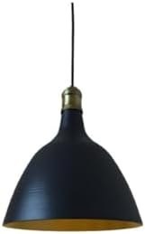 Resim Rsylight Rys Retro Metal Dekoratif Siyah Içi Gold Eskitme Duylu Tekli Sarkıt Avize Çap:28 Cm 
