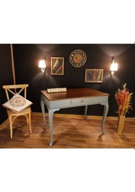 Resim Wooding-Mobilya Wooding 120 Cm Çekmeceli Masif Gri Ceviz Çalışma Masası 